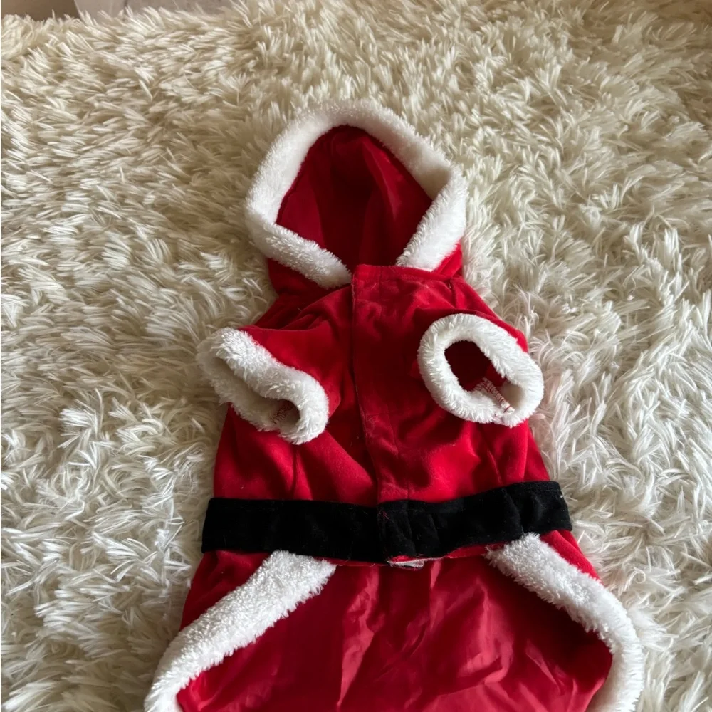 Santa suit fur trimmed Pom Pom faux belt costume size medium